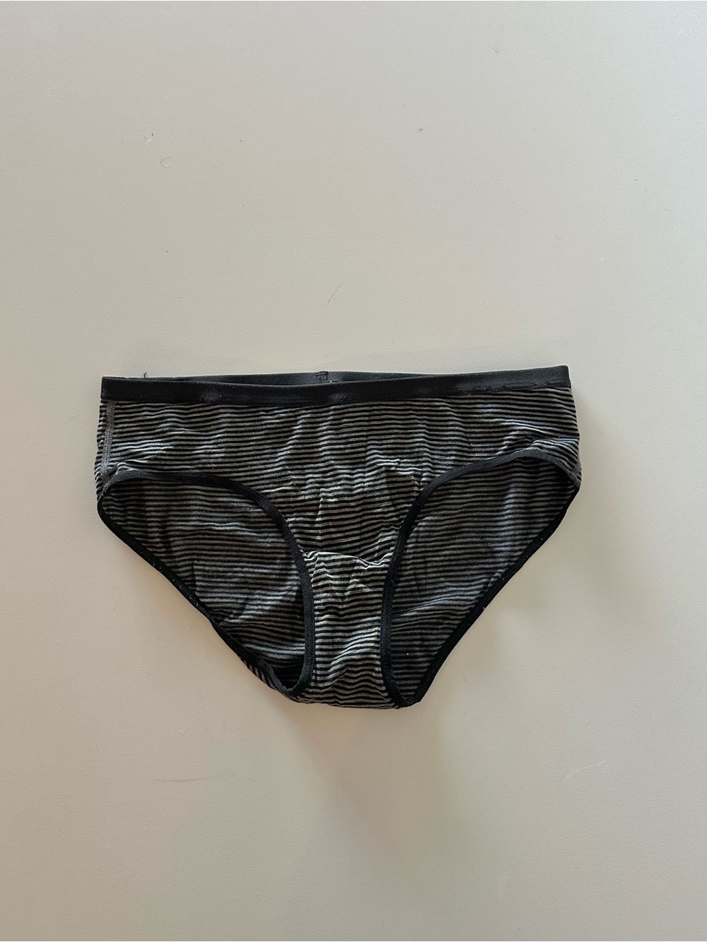 Icebreaker merino wool siren bikini striped underwear base layer grey black s